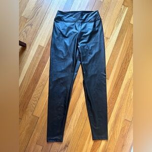 Aerie Offline Black Faux Leather Leggings XL Long
